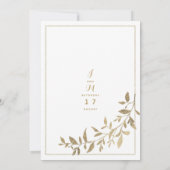 Goldblättriger Blumenstrauß Einladung (Rückseite)