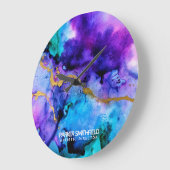 Goldblau Große Wanduhr (Winkel)