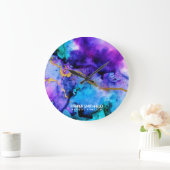 Goldblau Große Wanduhr (Zuhause)