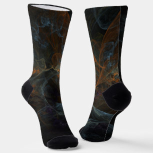 Goldblau und grau abstrakt socken