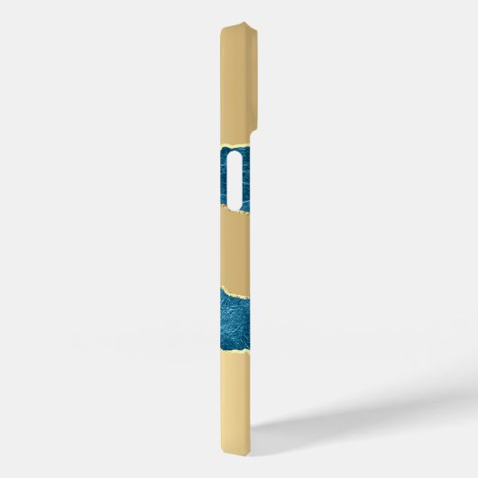 Goldblaue Agarve-Marmornamenskript Case-Mate iPhone Hülle (Rückseite / Rechts)