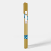 Goldblaue Agarve-Marmornamenskript Case-Mate iPhone Hülle (Rückseite / Links)