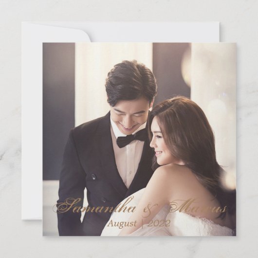 Goldblaue Aquarellblume Rose Wreath Wedding Dankeskarte (Rückseite)