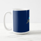 Goldblaue Farbe elegante moderne minimalistische B Kaffeetasse (Links)