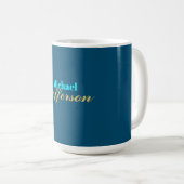 Goldblaue Farbe elegante moderne minimalistische B Kaffeetasse (VorderseiteRechts)