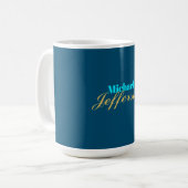 Goldblaue Farbe elegante moderne minimalistische B Kaffeetasse (Vorderseite Links)
