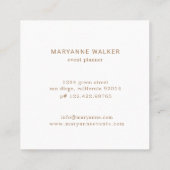 goldblaue florenfarbene elegante Visitenkarte (Rückseite)