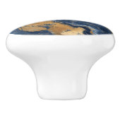 Goldblaue Marmormuster Keramikknauf (Seitenansicht)