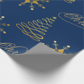 goldblaue Weihnachten Geschenkpapier (Ecke)