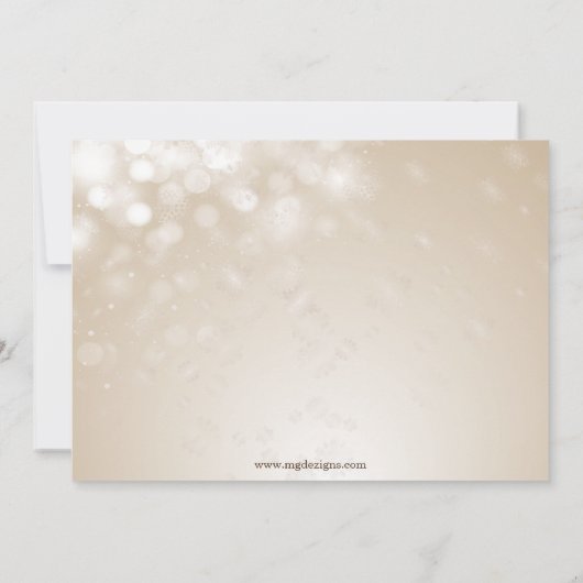 goldblaue Ziergegenstände Schneeflocken Winter Bra Einladung (Rückseite)