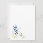 Goldblaue Zweige Hochzeitseinladungen Einladung (Rückseite)