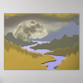 Goldblauer abstrakter Landschaftsmoor real Foliendrucke (Vorderseite)