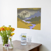 Goldblauer abstrakter Landschaftsmoor real Foliendrucke (Ablage(Küche))