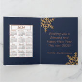 Goldblauer Fröhlichkeit für das neue Foto Karte (Innenseite)