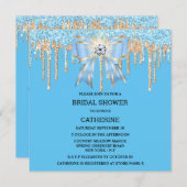 Goldblauer Glitzer Diamantbogenschimmer strahlt Ch Einladung (Vorne/Hinten)