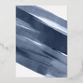 Goldblauer Junge Taufpfade Einladung (Rückseite)