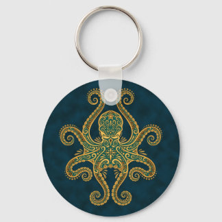 Goldblauer Kraken Schlüsselanhänger