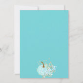 Goldblauer Kürbis Aquarelltuch Einladung (Rückseite)