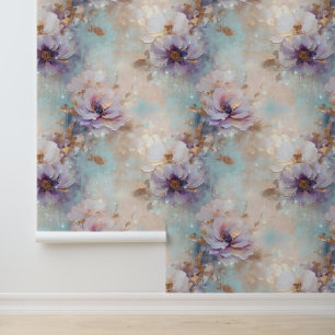 Goldblauer Lavendel Lila Tapete