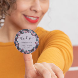 Goldblauer Lavender Lila Hydrangeas Hochzeit Runder Aufkleber