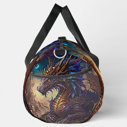 Goldblauer Lila Drache mit Tower Duffle Bag (Rechts)