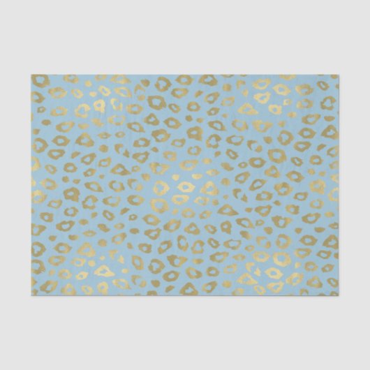 Goldblauer Ombre Leopard-Druck Seidenpapier (Vorderseite)