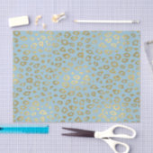 Goldblauer Ombre Leopard-Druck Seidenpapier (Handwerk)