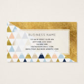 Goldblauer Pfirsichdreiecke Stylist Visitenkarten (Rückseite)
