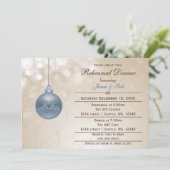 Goldblauer Schmuck Winter Hochzeit Probe Einladung (Stehend Vorderseite)