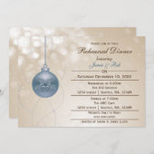 Goldblauer Schmuck Winter Hochzeit Probe Einladung (Vorne/Hinten)