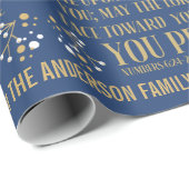 Goldblauer Weihnachtssegmente 6:24-26 Geschenkpapier (Rolleneckpunkt)