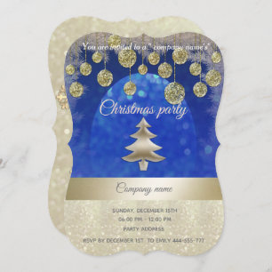 goldblaues glattes Weihnachtsgeschenk für Unterneh Einladung
