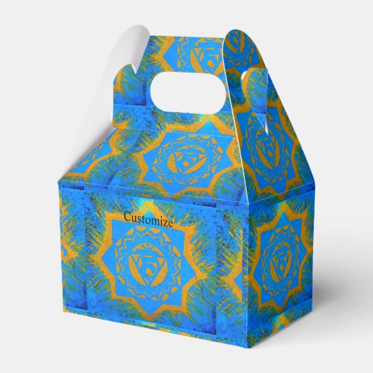 goldblaues Tantriksymbol Geschenkschachtel (Vorderseite)