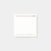 Goldbleistift fünf post-it klebezettel (Vorderseite)