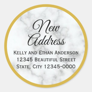 Goldblick und Imitat-weiße neue Runder Aufkleber