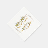 Goldblindbriefe Babydusche Monogramm Servietten (Ecke)