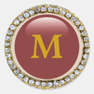 GoldBling Bling Monogramm Runder Aufkleber