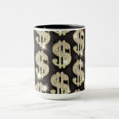 GoldBling Diamant-Dollar-Zeichen-Muster Tasse (Zentrum)