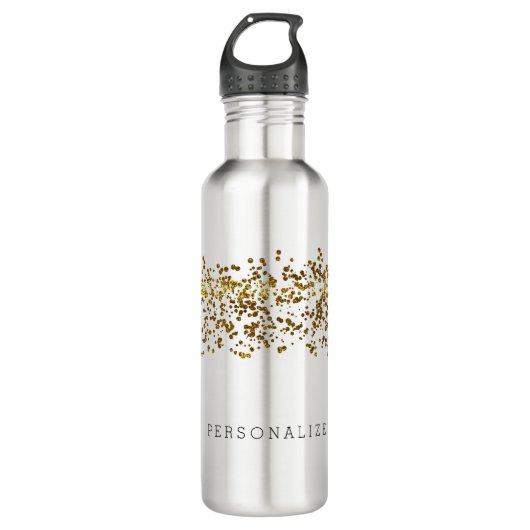 GoldBling GlitzerConfetti Trinkflasche (Vorderseite)