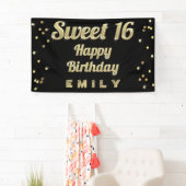 GoldBling Typografieconfetti-Schwarzes des Banner (Insitu)