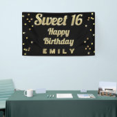 GoldBling Typografieconfetti-Schwarzes des Banner (Messeveranstaltung)
