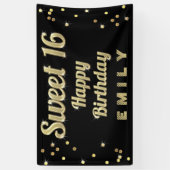 GoldBling Typografieconfetti-Schwarzes des Banner (Vertikal)
