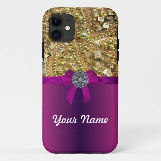 Goldbling u. -MAGENTA Case-Mate iPhone Hülle (Rückseite)