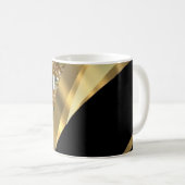 Goldbling u. schwarzes Strudelmuster Kaffeetasse (VorderseiteRechts)