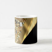 Goldbling u. schwarzes Strudelmuster Kaffeetasse (Mittel)