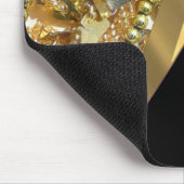 Goldbling u. schwarzes Strudelmuster Mousepad (Ecke)