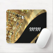 Goldbling u. schwarzes Strudelmuster Mousepad (Mit Mouse)