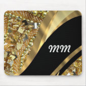 Goldbling u. schwarzes Strudelmuster Mousepad (Vorne)