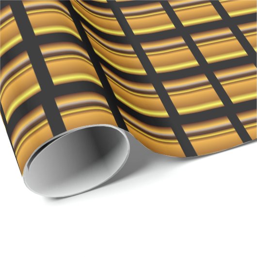 Goldblock auf schwarzem Papier Geschenkpapier (Rolleneckpunkt)