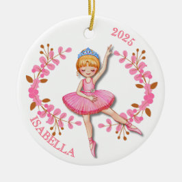 Goldblonde Ballerina-Ornament Keramik Ornament
